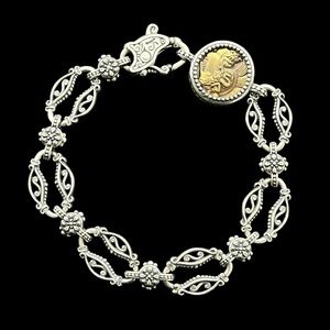 Konstantino Sterling Silver and bronze Athena bracelet